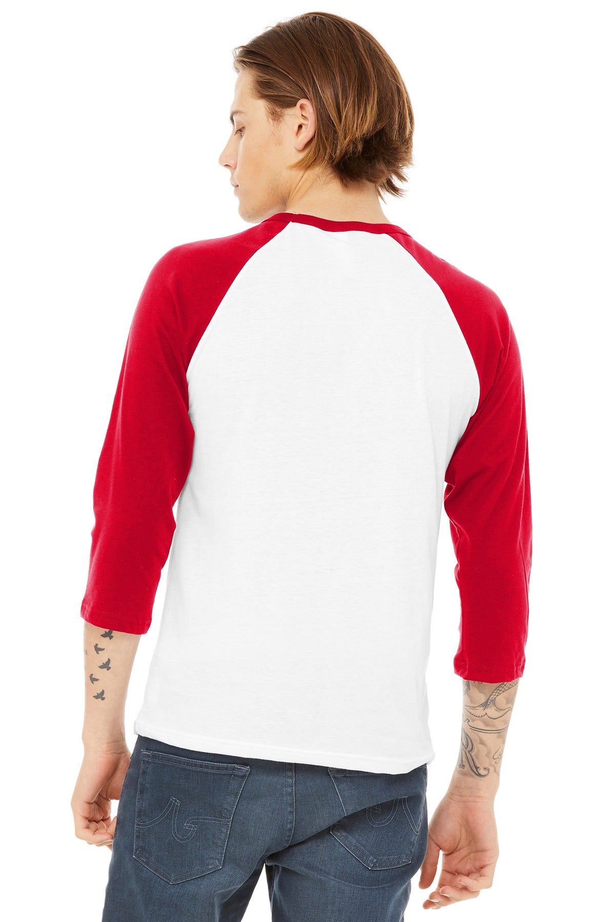 BELLA+CANVAS  Unisex 3/4-Sleeve Baseball Tee. BC3200