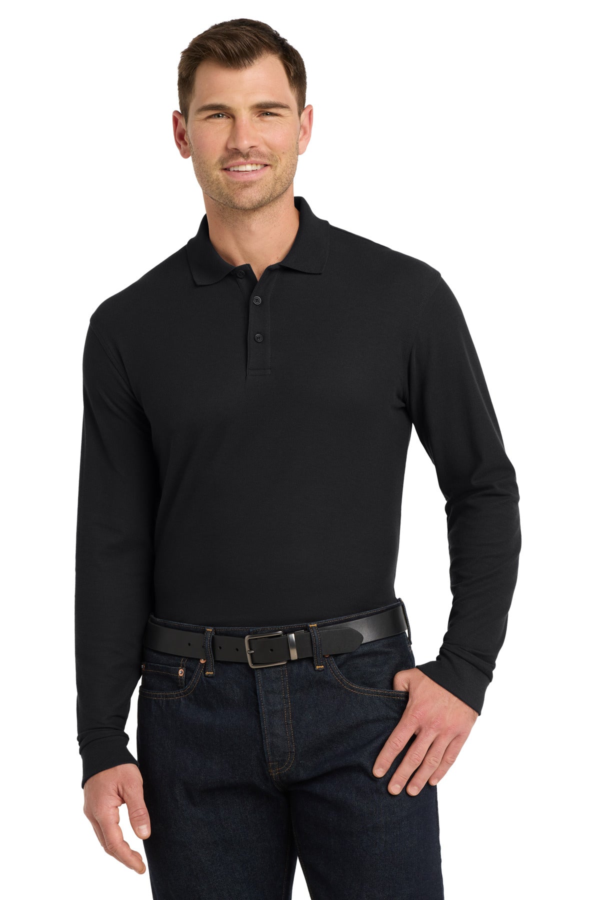 Port Authority Long Sleeve Core Classic Pique Polo. K100LS