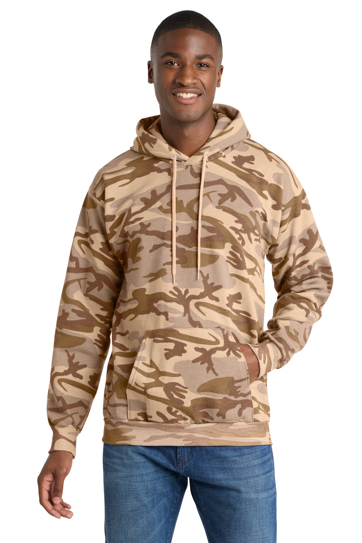 Port & Co Core Fleece Camo Pullover Hooded Sweatshirt. PC78HC
